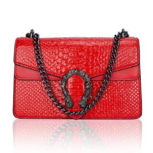 Aiqudou Snake Print Leather Crossbody Bag