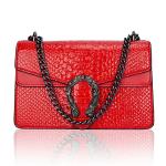 Aiqudou Snake Print Leather Crossbody Bag