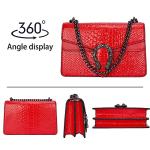 Aiqudou Snake Print Leather Crossbody Bag