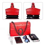 Aiqudou Snake Print Leather Crossbody Bag