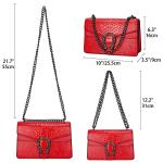 Aiqudou Snake Print Leather Crossbody Bag