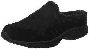 Easy Spirit Women's Black Travelfuzz Mules, Size 8.5