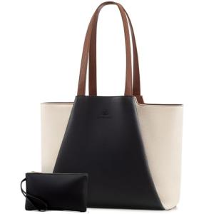 Chic LOVEVOOK Faux Leather Laptop Tote Bag