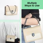 Luxiv Black Chain Strap Cross-Body Handbag