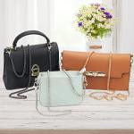 Luxiv Black Chain Strap Cross-Body Handbag