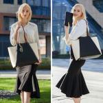 Chic LOVEVOOK Faux Leather Laptop Tote Bag