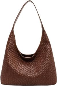 Chic Brown Vegan Leather Hobo Tote Bag