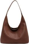 Chic Brown Vegan Leather Hobo Tote Bag