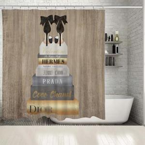 Chic Brown High Heels Shower Curtain Set