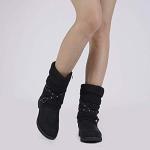 DREAM PAIRS Black Faux Fur Winter Boots, Size 10