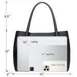 KKXIU Black Vegan Leather Tote Bag for Women