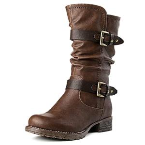 Brown Mid-Calf Fashion Dress Boots for Women