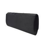 Chic Black Satin Pleated Evening Clutch Bag