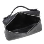 Rejolly Black Ostrich Leather Crossbody Bag