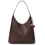 Vegan Leather Hobo Bag with Cherry Charm