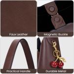 Vegan Leather Hobo Bag with Cherry Charm