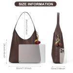 Vegan Leather Hobo Bag with Cherry Charm