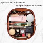 Stylish Brown PU Leather Travel Cosmetic Bag