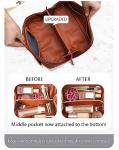 Stylish Brown PU Leather Travel Cosmetic Bag