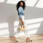 MIRAAZZURRA Women's Chunky Heel Slingback Pumps