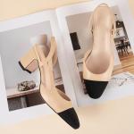 MIRAAZZURRA Women's Chunky Heel Slingback Pumps