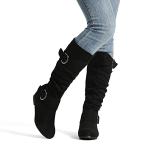 DREAM PAIRS Women's Knee High Wedge Boots, Black