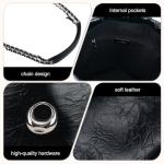 LA FESTIN Stylish Leather Crossbody Bag with Chain
