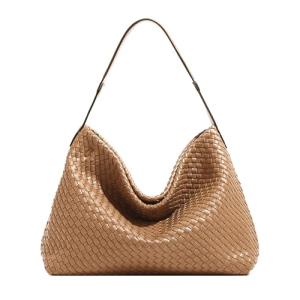 JINMANXUE Woven Vegan Leather Boston Bag