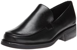 Franco Sarto Women's Black Leather Slip-On Loafers
