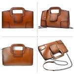 Vintage Brown Flap Tote Bag for Women