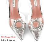 Silver Crystal Slingback High Heels for Weddings