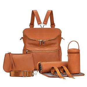 Trendy Leather Diaper Bag Backpack for Moms