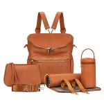 Trendy Leather Diaper Bag Backpack for Moms