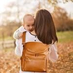 Trendy Leather Diaper Bag Backpack for Moms