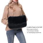 LA CARRIE Black Faux Fur Hand Muffs for Winter