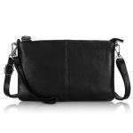 Befen Black Leather Wristlet Clutch for Women