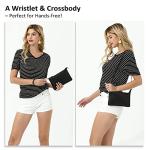 Befen Black Leather Wristlet Clutch for Women