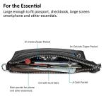 Befen Black Leather Wristlet Clutch for Women