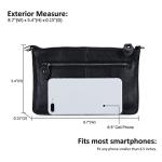 Befen Black Leather Wristlet Clutch for Women