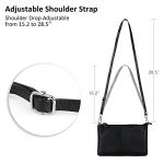 Befen Black Leather Wristlet Clutch for Women