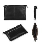 Befen Black Leather Wristlet Clutch for Women