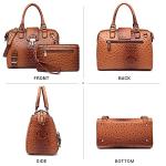 Dasein Ostrich Brown Vegan Leather Barrel Bag