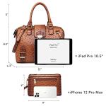 Dasein Ostrich Brown Vegan Leather Barrel Bag