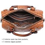 Dasein Ostrich Brown Vegan Leather Barrel Bag