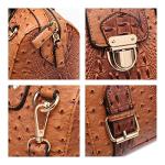 Dasein Ostrich Brown Vegan Leather Barrel Bag