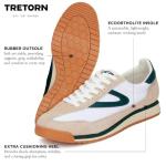 TRETORN Women's Vintage Lace-Up Tennis Sneakers, White/Green