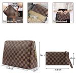 Chic Checkered Leather Makeup Bag Set