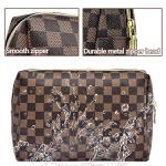 Chic Checkered Leather Makeup Bag Set