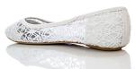 Charles Albert Women's Crochet Lace Ballet Flats - White