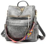 ZOCILOR Grey Convertible Backpack Purse and Handbag